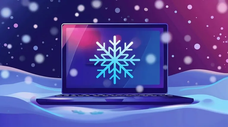 nuneybits Vector art of a laptop with a large snowflake on the 2dc9489e 98be 4702 95a4 9231caa80f8b transformed