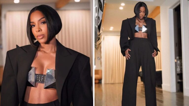 Kelly Rowland Wore a Black Giuseppe Di Morabito Look with a Metal Ashton Michael Bra and Black Ricagno Heels Cover Image