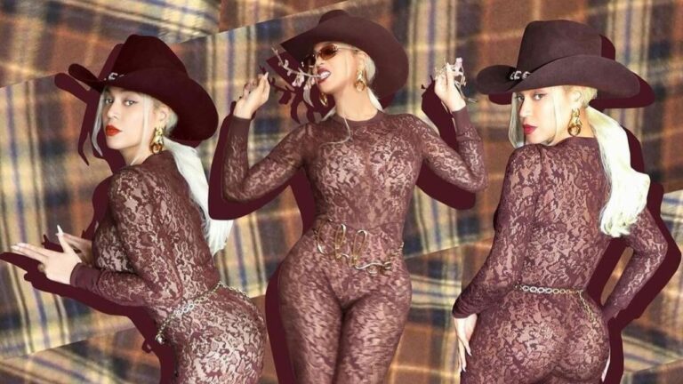 Beyonce Promoted her Cowboy Carter album in a Full Brown and Nude Chloe FallWinter 24 Look feat image