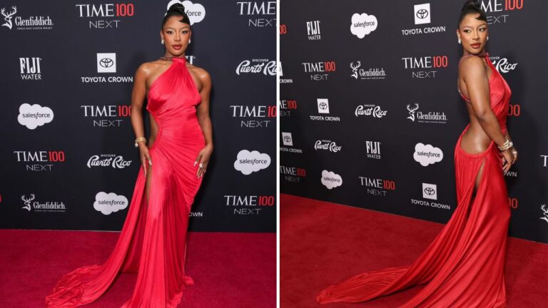 Victoria Monet Stunned in a Sizzling Red Roberto Cavalli Gown to the 2024 Times 100 Next Gala feat image