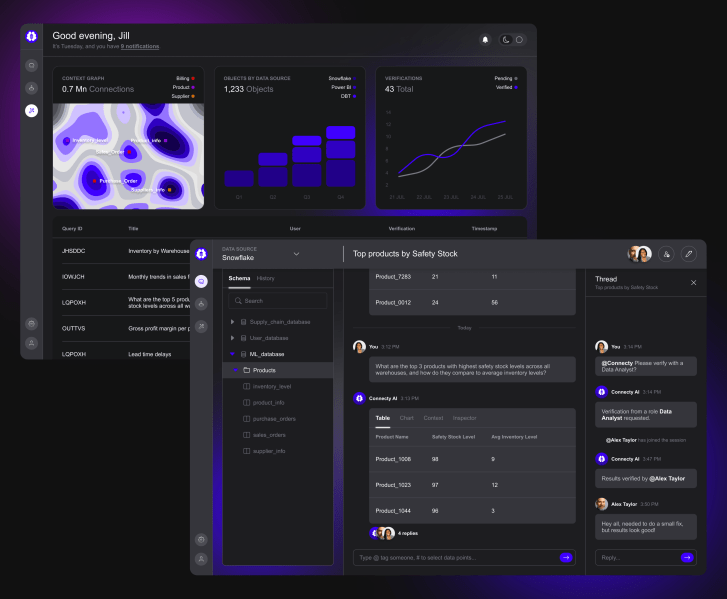 Connecty AI user interface compressed