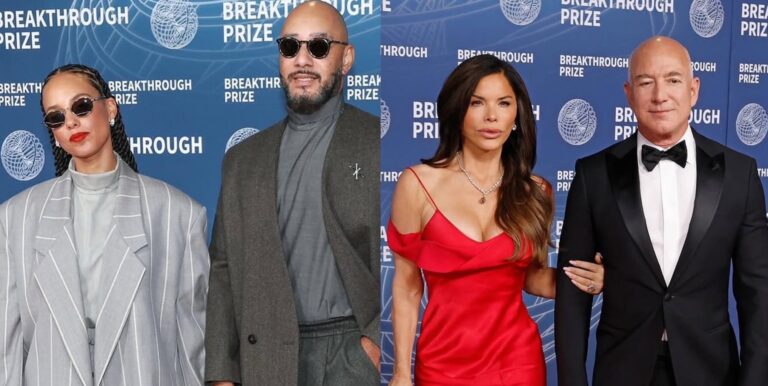 The Breakthrough Prize Featuring Alicia Keys Swizz Beatz in Fear of God Suits Lizzo in Wine Robert Wun Lauren Sanchez in Red John Galliano and more
